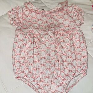Ruth and Ralph Pink and White Baby Romper